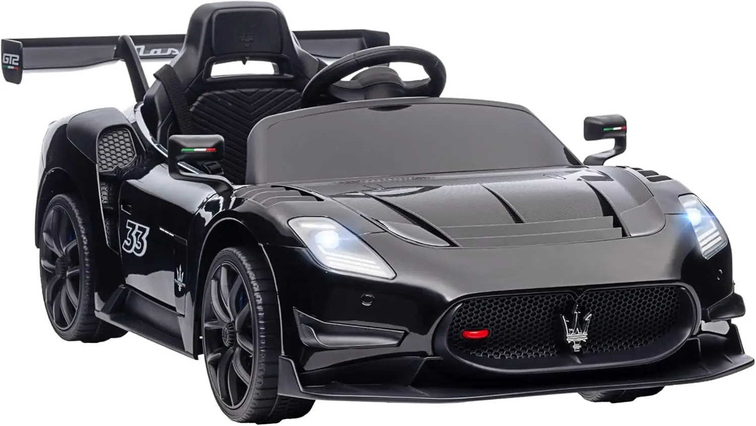 

Licensed Ride on Car, 12V Battery Powered Electric Car for Kids with Spring Suspension, Auxiliary Wheels, 3MPH Toddler Electric