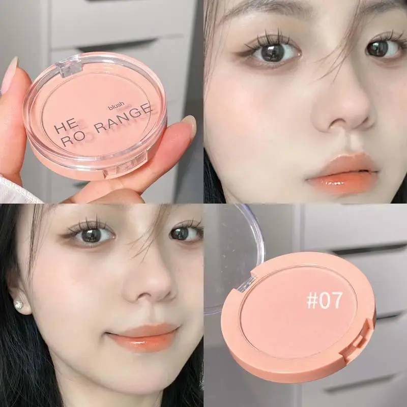 HERORANGE Monochrome Face Blush Palette Longlasting Waterproof Pressed Powder Matte Blush For Contouring Cheeks Travel Cosmetics