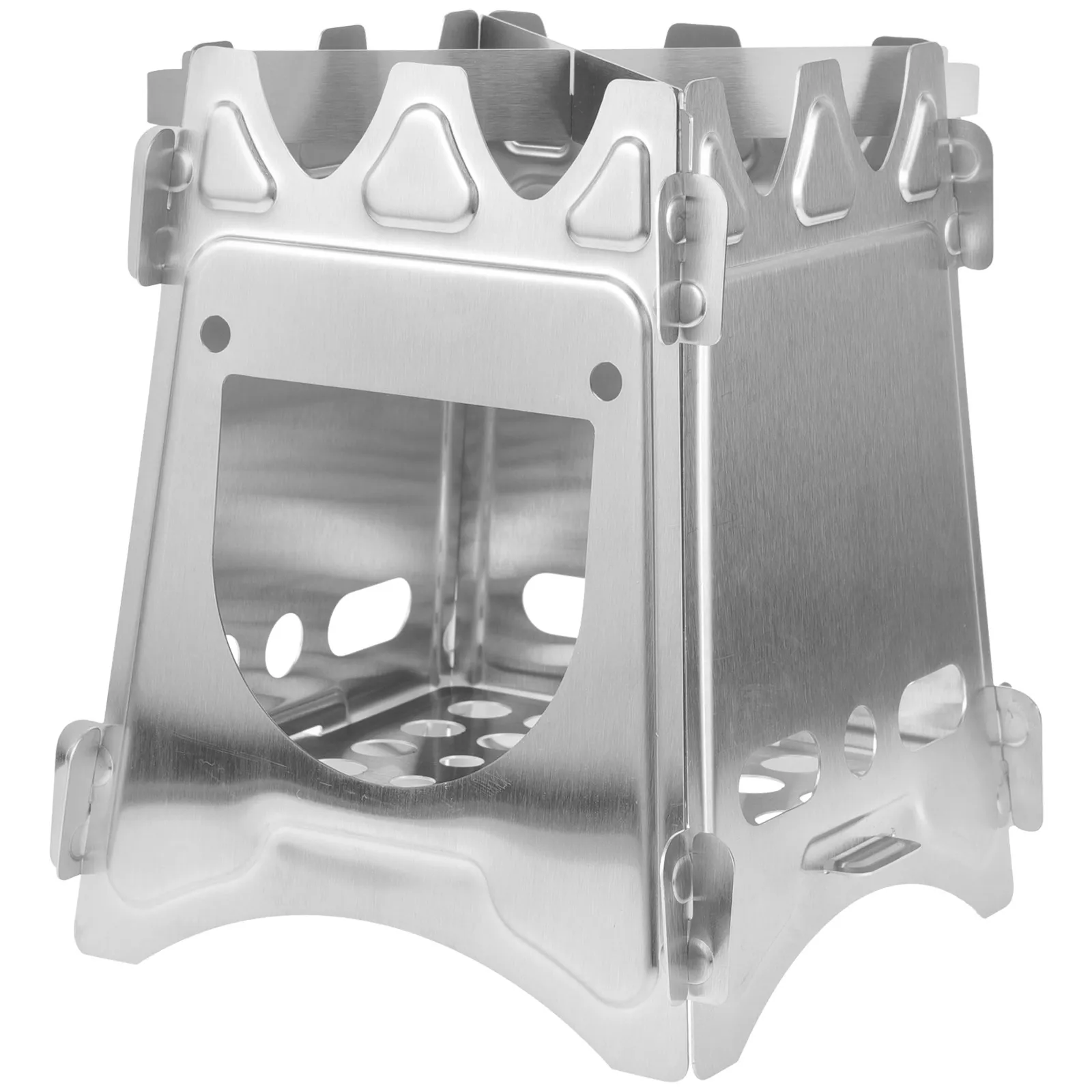 

Stainless Steel Folding Camping Wood Burning Stove Compact Lightweight Portable Outdoor Mini Cooker for Hiking Backpacking