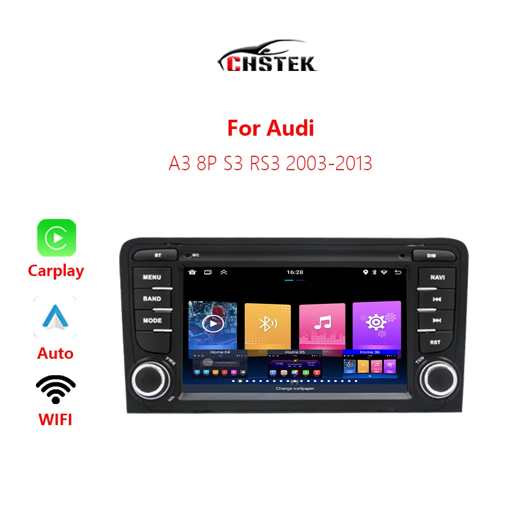 CHSTEK Car Radio Carplay For Audi A3 8P S3 RS3 Sportback 2003-2013 Android Auto Navigation Bluetooth WIFI Multimedia Autoradio