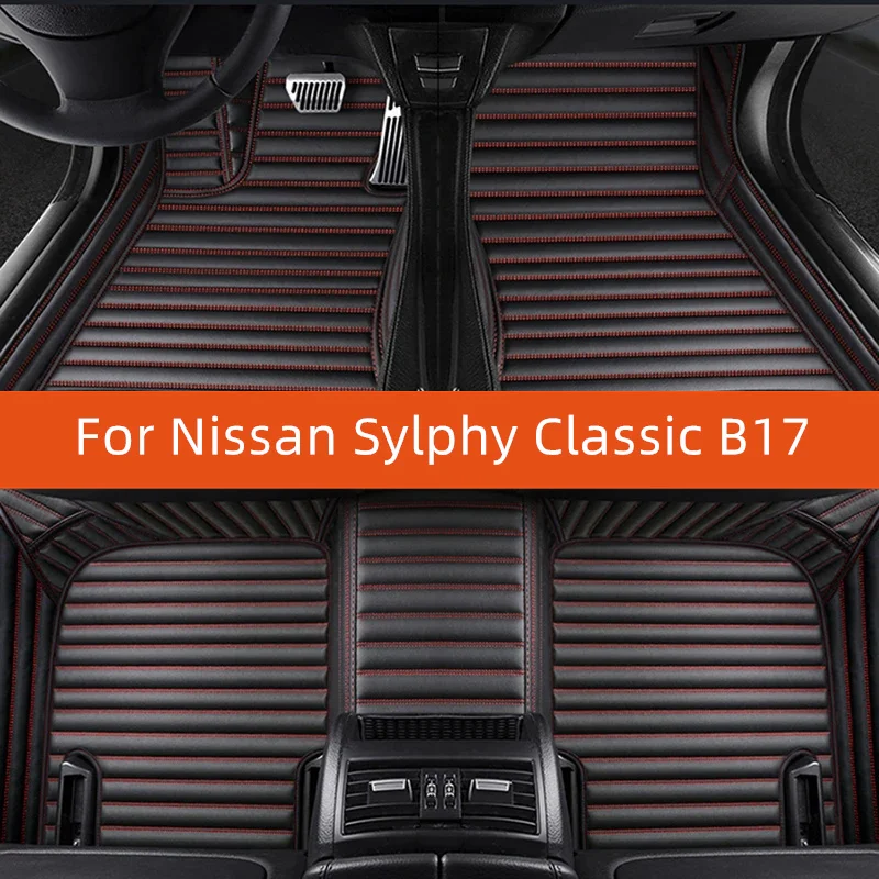 

Custom Leather Car Floor Mat For Nissan Sylphy Classic B17 2020 2021 2022 2023 2024 2025 2026 2027 Car Mat Interior Accessories