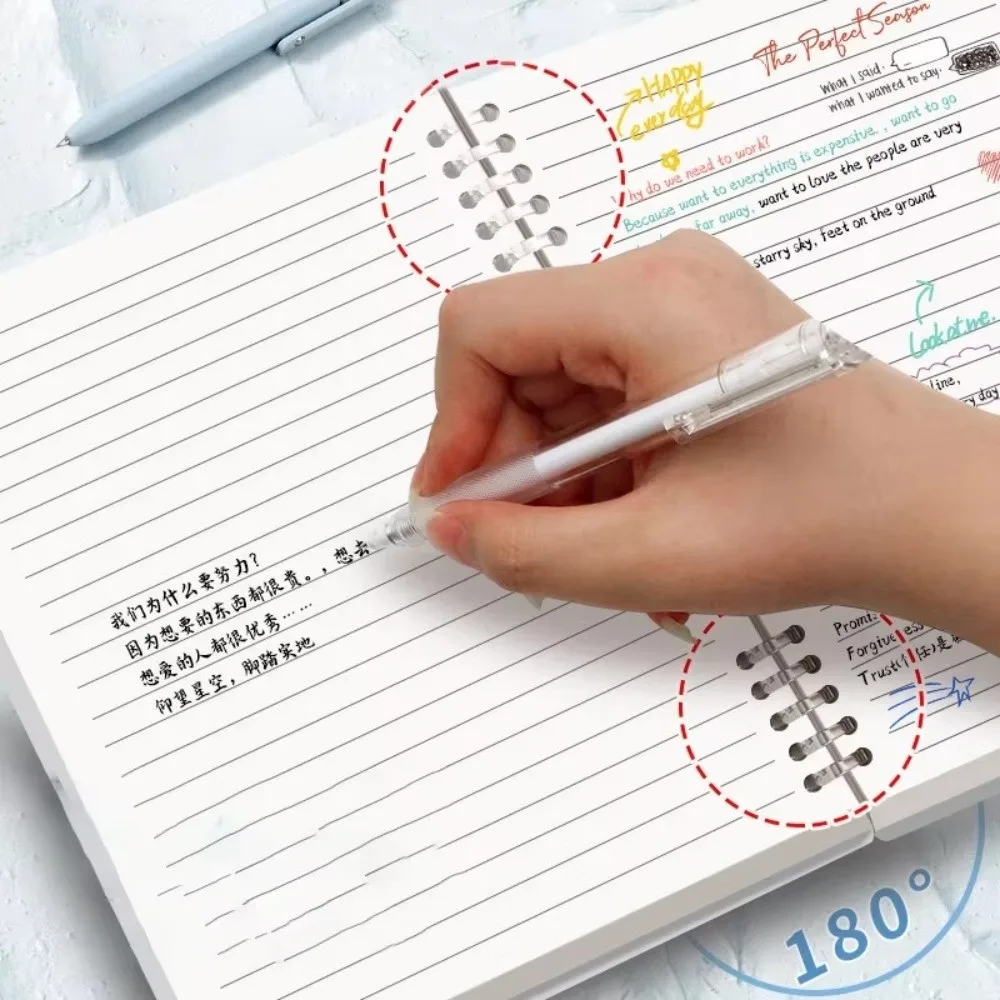 60 Sheet A5 Loose-leaf Notebook Refillable Stationery Binder Ring Notebooks Detachable Binder Ring PP Cover Notebook