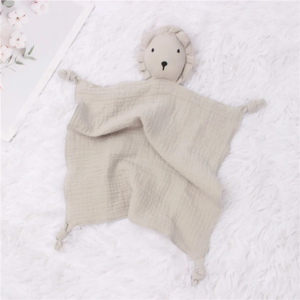 Baby Cotton Gauze Comforter Blanket Baby Soft  Sleeping Cute Lion Comforter Handkerchief Comforter Toys