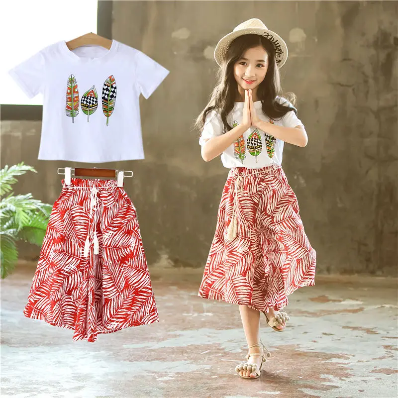 Summer 2024 Baby Girls Clothes Sets Outfits Kids Clothes Short Sleeve +Pants Children Clothing Set 2 3 4 5 6 7 8 9 10 11 12 Year