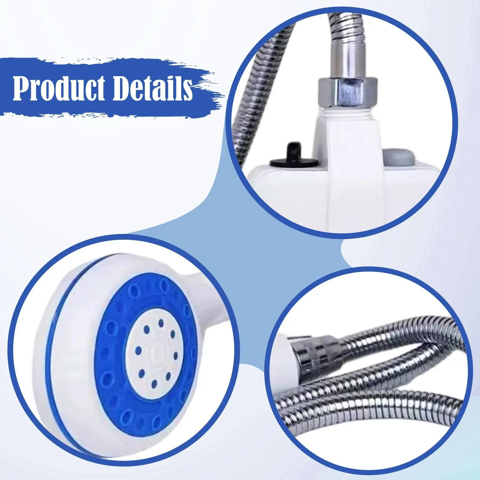 دش محمول قابل لإعادة الشحن وعملي ومتعدد الاستخدامات للاستحمام في السيارة في الهواء الطلق #5