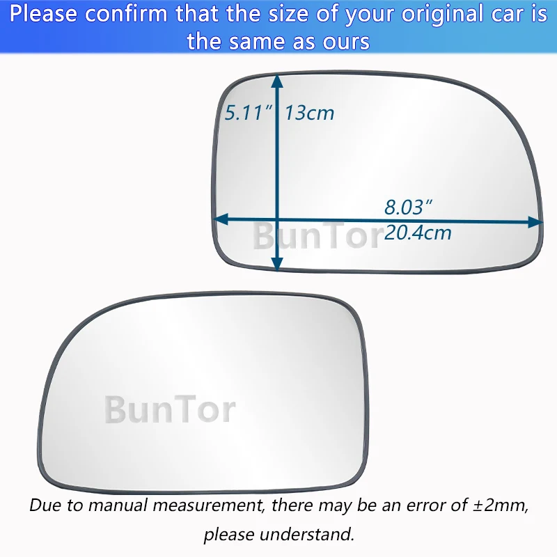 For Hyundai Santa fe II 2005 2006 2007 2008 2009 Left&Right Rearview Mirror Glass/87611/21-2B120 Side Wing Mirror  Replace Part