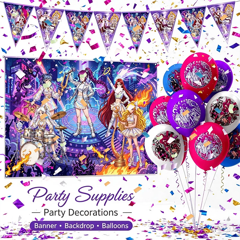 decoracao-de-festa-de-aniversario-com-tema-cacador-de-demonios-celebracoes-de-aniversario-atividades-diarias-adequado-para-eventos-de-moda-em-ambientes-internos-e-externos