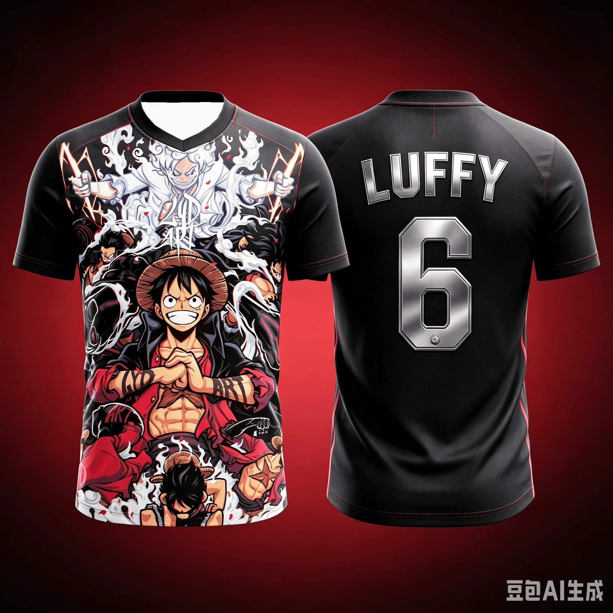 Modisches One Piece Luffy Sport-T-Shirt mit 3D-Anime-Druck, Kurzarm-Oberteil, Street Harajuku Kinder-T-Shirt, Trendiges Unisex-Oberteil – Detail 5