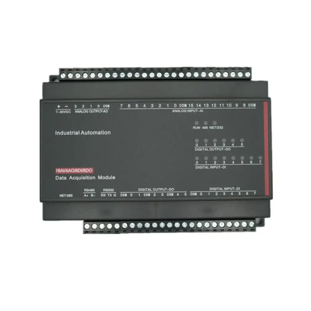 TCP-508S 16AI+4AO+8DI+6DO Ethernet module Standard MODBUS protocol Data acquisition module