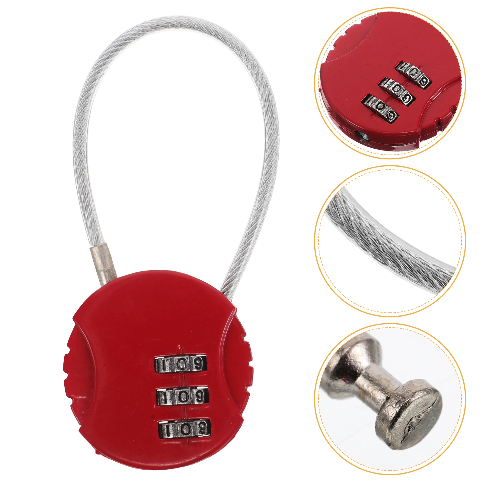 

High Strength Steel Cable Combination Padlock Waterproof Luggage Lock For Suitcase Backpack Gym Locker Outdoor Furniture Cabinet