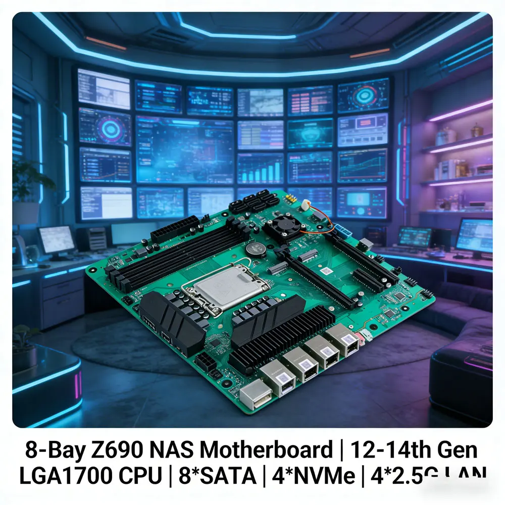 

Материнская плата NAS с 8xSATA и 4xM.2 NVMe SSD, LGA1700, для процессоров 12/13/14-го поколения, для настольных ПК, мини-ПК, ITX, для роутеров и серверов