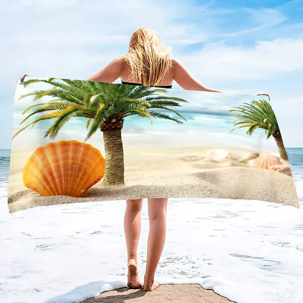 Extra Large Coconut Tree Beach Towel Sand Free   Cool for Women,Quick Dry Highly Absorbent