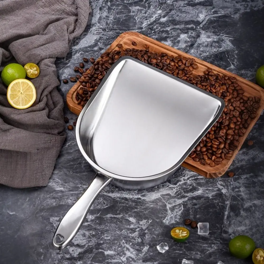 

Wide Opening Stainless Steel Ice Cube Shovel Large Capacity Thickened Flour Scoop Corrosion-resistant Rust-proof Food Shovel