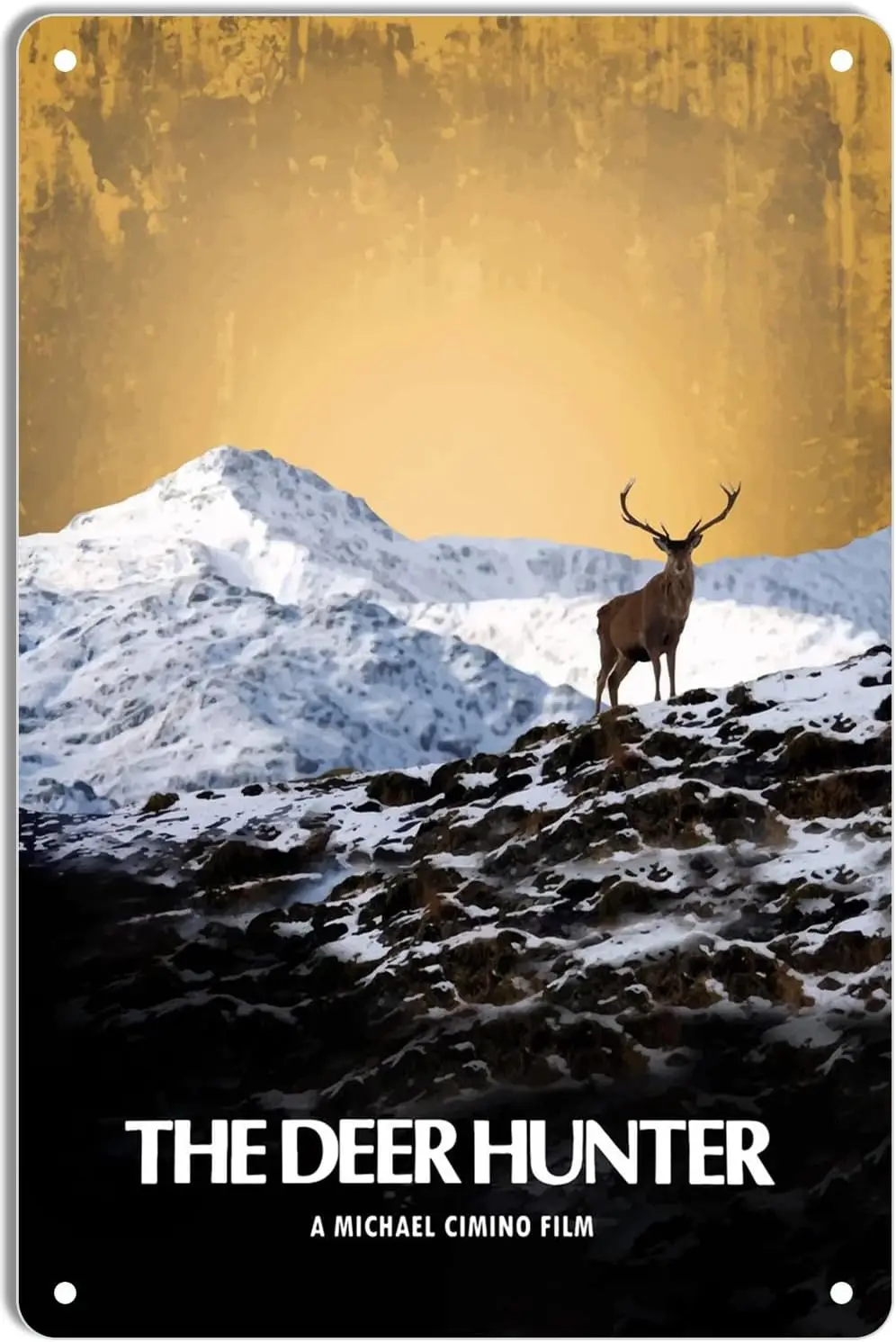 Metal Tin Sign The Deer Hunter Minimal Movie Posters for Home Theater Decor and Retro Wall Art 8x12 Inch