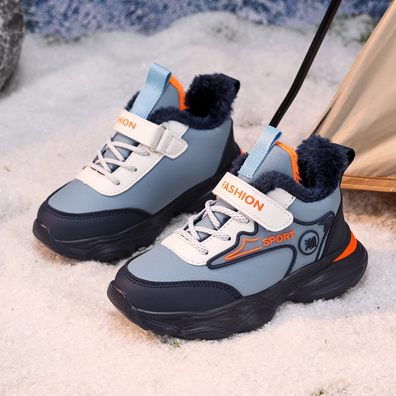 

2025 зимняя новая теплая детская спортивная обувь, модные уличные универсальные кроссовки для бега, повседневная обувь с поддержкой и защитой ног