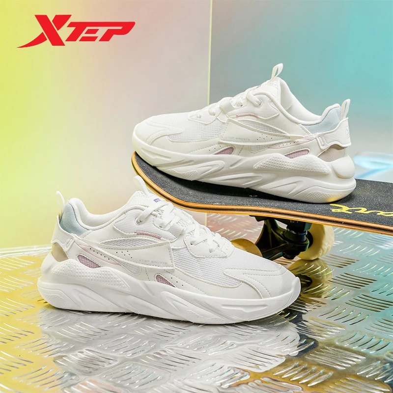 Xtep Old Daddy Chunky Sneakers Women Retro Thick Sole Casual Shoes Comfortable Wear-Resistant Outdoor Shoes 878118320026