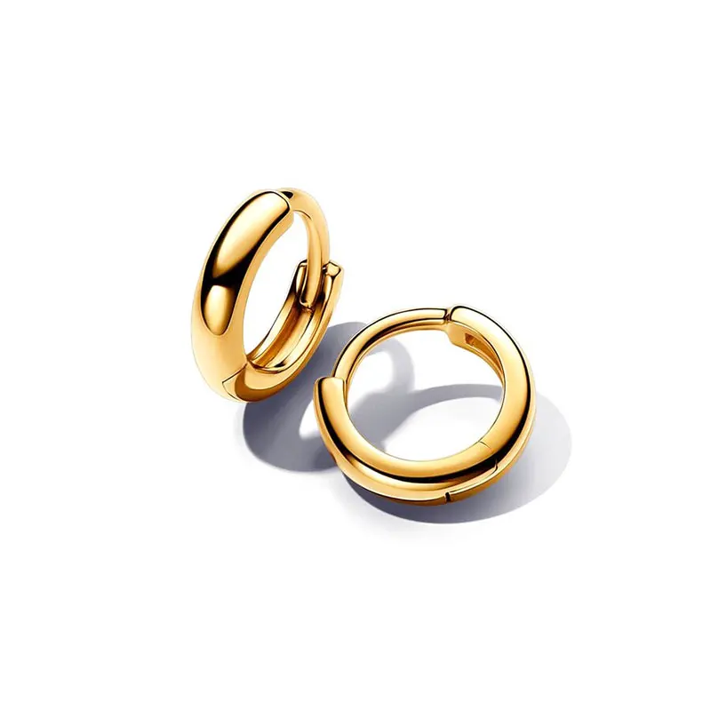 Pendientes de aro chapados en oro de 18K para mujer, aretes de perlas circulares de forma orgánica, plata 925, joyería fina