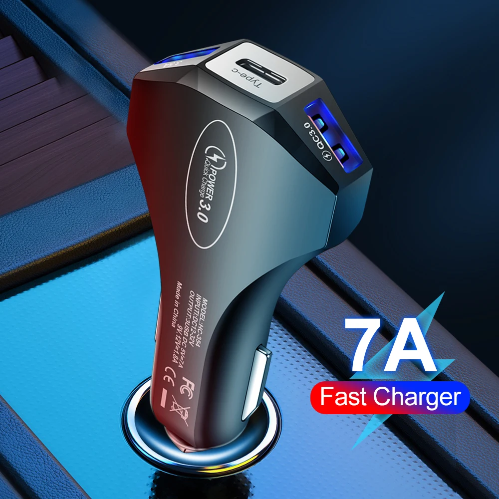 30W USB Car Charger Type C Quick Charge 3.0 PD USB Fast Charger For iPhone 15 16 Xiaomi 15 Huawei Mobile Phone Charger in Car