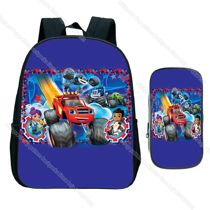 Blaze and the Monster Machines School Bag 2pcs Blaze Car Children Nursery Backpack Boy Girl Kids Toddler Rucksuck Baby Gift