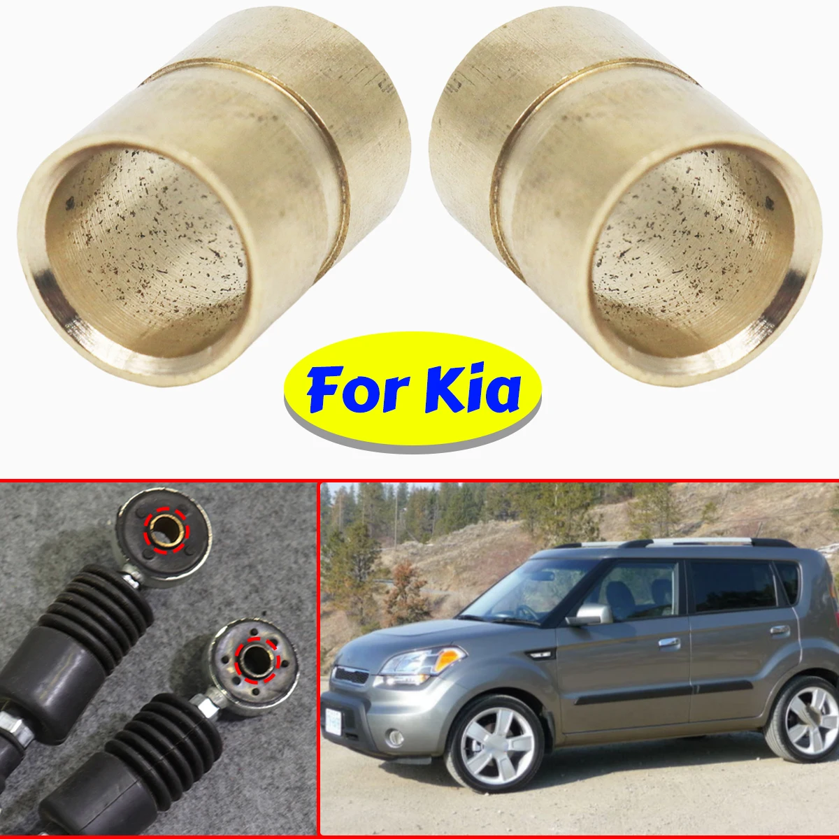 

For Kia Soul Ceed / Cee'd ED Optima Carens Rio UB K5 Optima Brass Shifter Bushing Gear Cable Selector Lever Linkage Rod Bearing