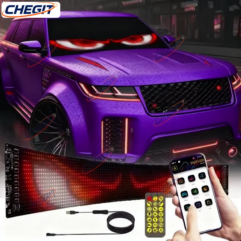 

Panel Windshield for Car DIY Programmable Text Pattern Animation Scrolling Display for Shop/Bar Truck Demon Eye LED Matrix Pixel