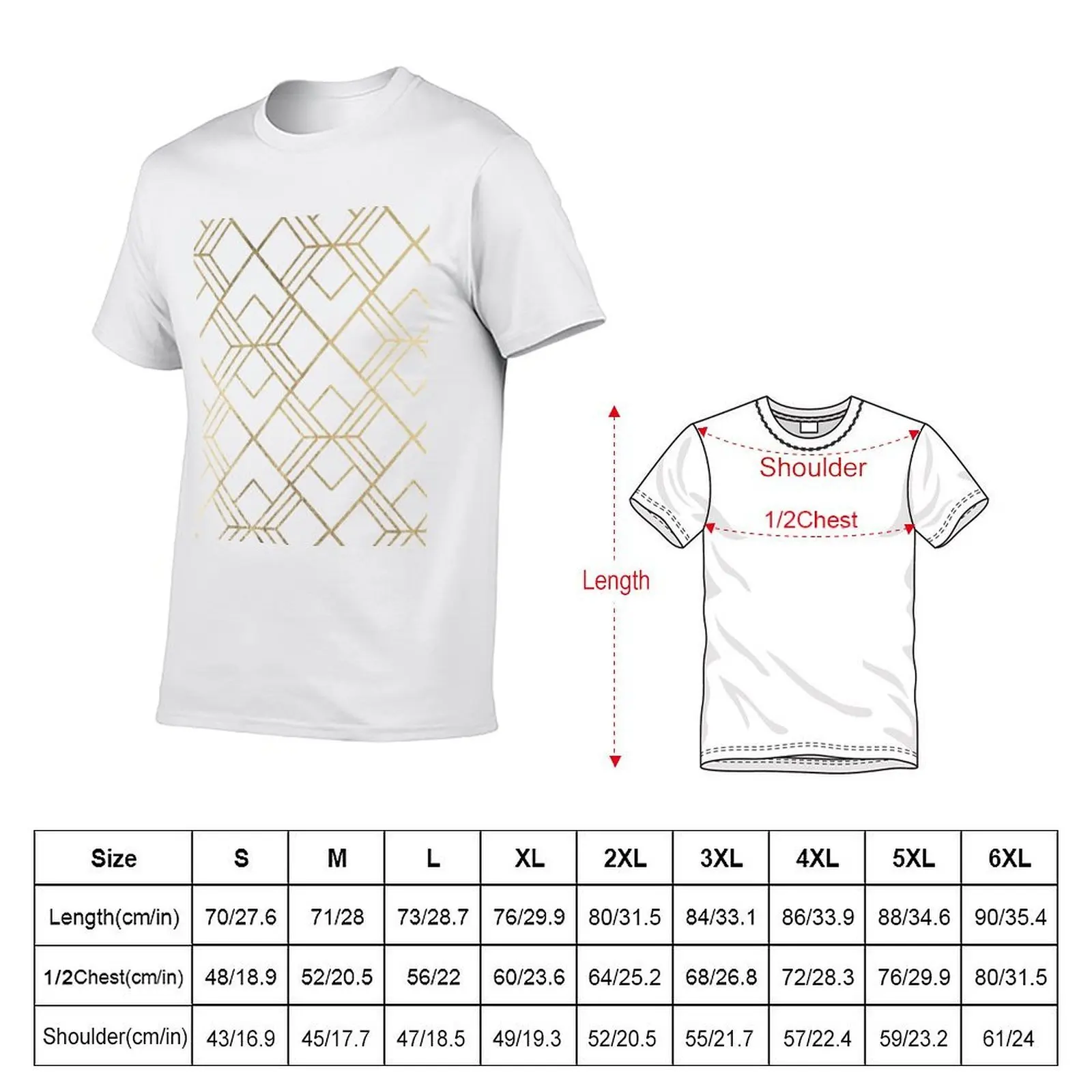 Geometrical white faux gold elegant stylish diamonds T-Shirt new gifts and t-shirts gifts for boyfriend designer t shirt men
