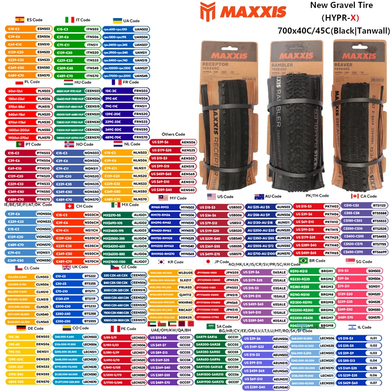 Pneu de Gravel MAXXIS Novo REAVER RAMBLER RECEPTOR ASPEN ST HYPR-X Tubeless para Bicicletas de Gravel 700x40C/45C/55C Pneus Off-Road