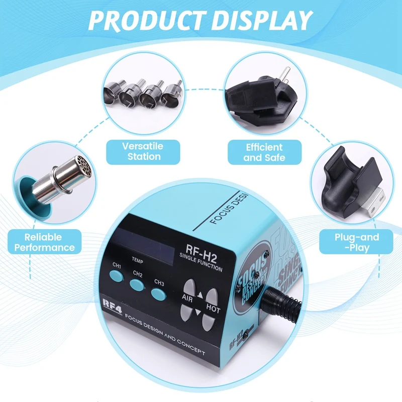 RF-H2 1000W Fast Desoldering Hot Air Tool Soldering Station Digital Intelligent BGA Rework Station To PCB Chip