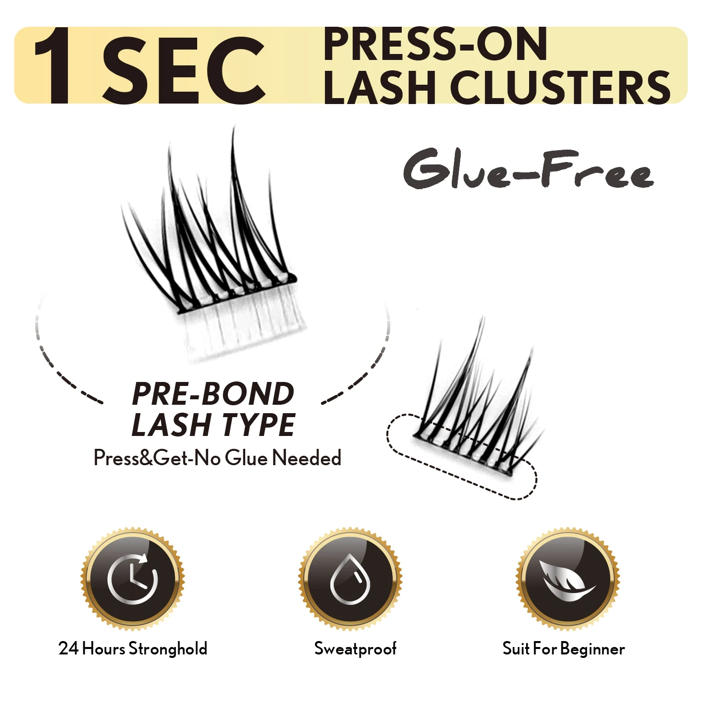 자기 접착 속눈썹 태양 꽃 천연 접착제 필요 없음 메이크업 도구