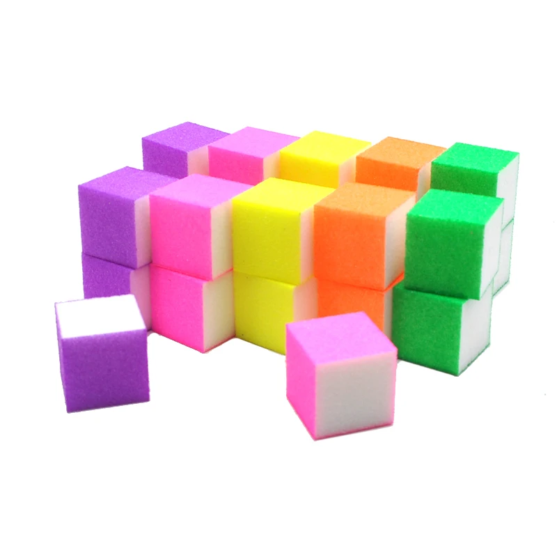 200 Pcs/lot Neon Nail Buffer Block Colorful Mini Sponge Files UV Gel Polish Remover Buffing Pedicure Manicure Nails Salon Tools