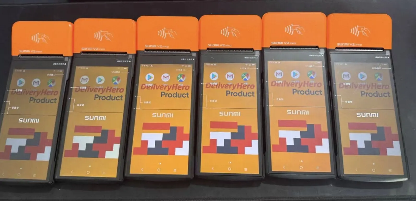 مستعمل V2 Pro مع وظيفة NFC 2 + 16 RAM و1D ماسح الباركود المحمول POS الحراري Android 7.1، 4G/ثنائي النطاق WiFi NFC