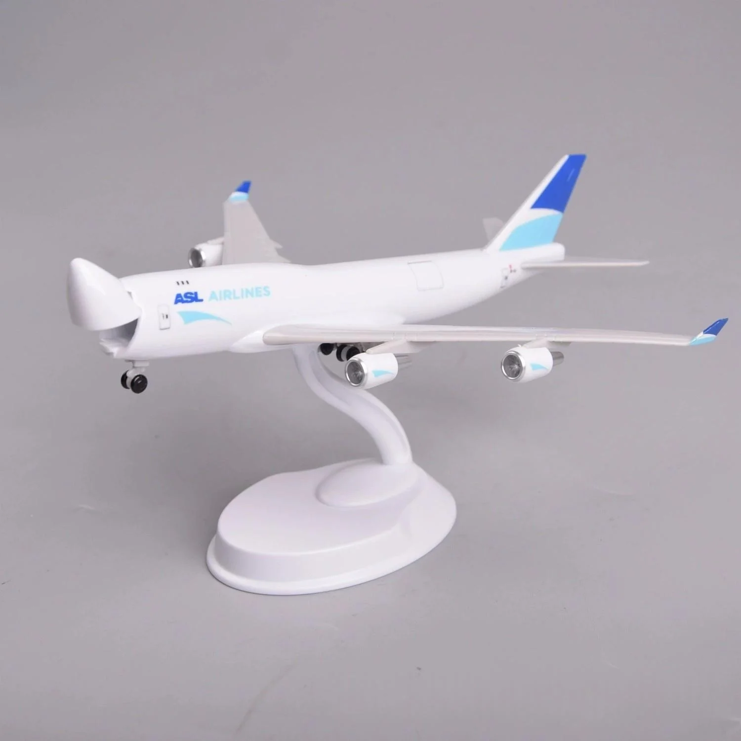 20cm Resin B747-400 ASL Airways Cargo Aircraft Simulation Miniature Airplane Model Opening Cargo Door Aviation Fun Collectible