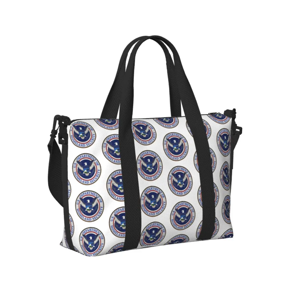 

DHS - Department Of Homeland Security Beach Travel Bag Large Capacity Tote Bags for Gym Yoga Women Shopping Duffle Shoulder Bag