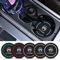 2PCS Car Coasters Water Cup Slots Non-Slip Mat Waterproof Cup Pad For Citroen C4 C3 C5 C2 Berlingo Celysee Aircross Saxo Grand