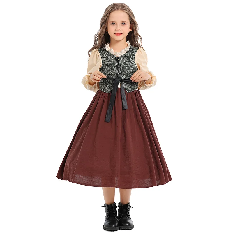 Renaissance-Kleid für Kinder Mittelalterliches Dorfkostüm Renaissance-Kostüm für Kinder Faschingskleider für Halloween-Karnevalspartys – Detail 4