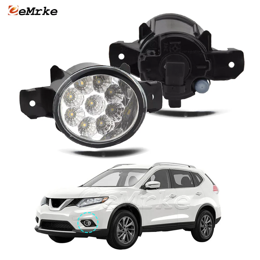 Upgrade Led Fog Lights Lamp Assembly DRL for Nissan Rogue X-trail T32 2014 2015 2016 Car PTF Daytime Running Light Accessories