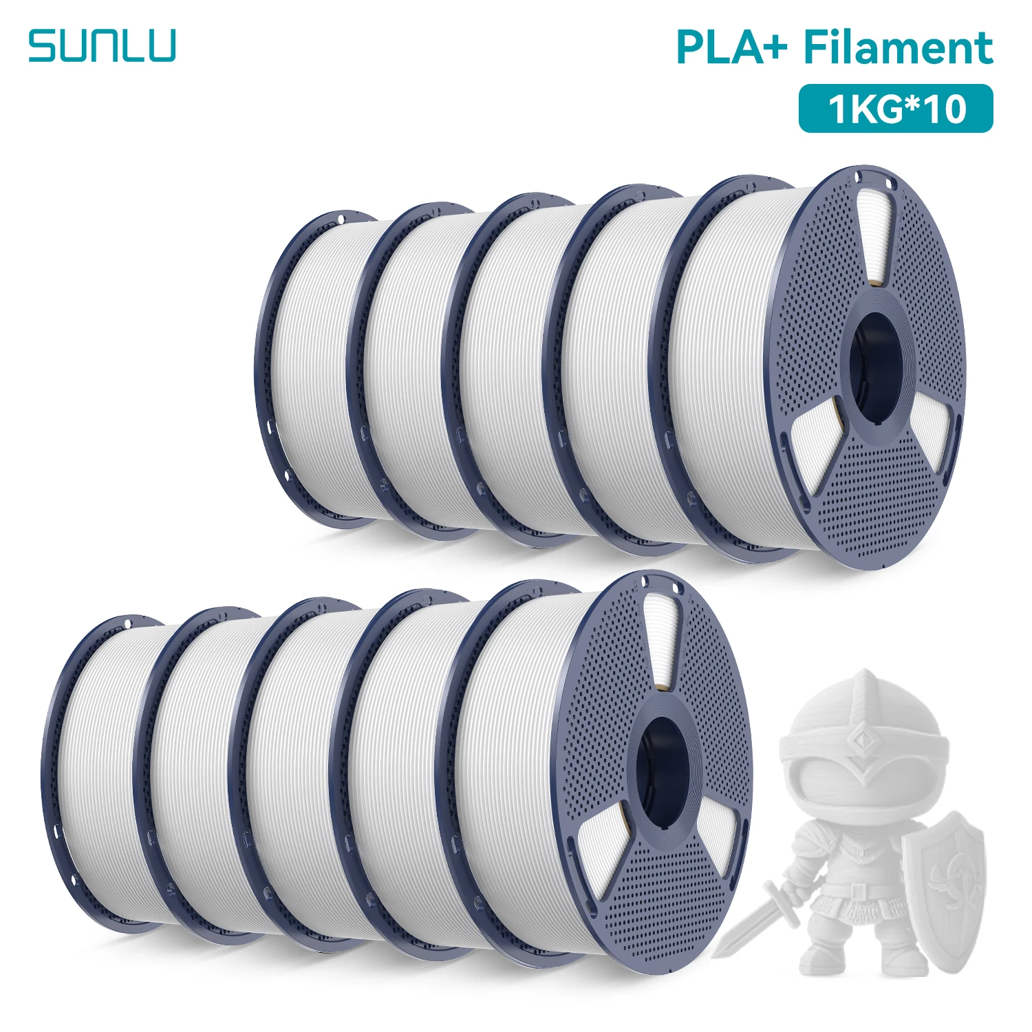 SUNLU PLA+ 1KG/2KG/3KG/5KG/10KG Filament 1,75mm Hohe Zähigkeit, 0 Blasen, Schneller Druck 300mm/s, Für 195-220°C ° C, ±0,02 mm Präzision