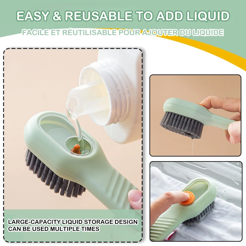 Multifunctional Liquid Shoe Cleaning Brush with Soap Dispenser Shoe Laundry Brush Scrub Brushes Soft Bristle Shoes Cleaner Brush