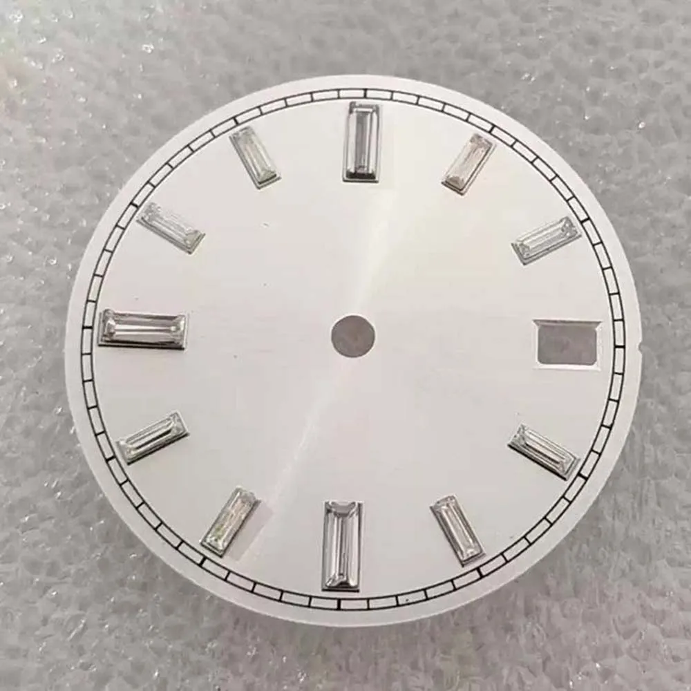 NH35 Dial 28.5MM, No Luminous 3D Nails Sunburst Watch Faces Accessories for NH35 NH36 Movement Single Calendar Watch Dial Parts