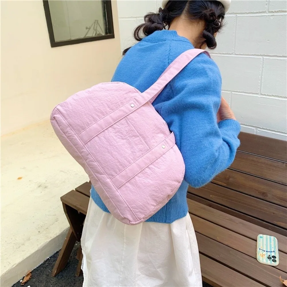 Lightweight Shoulder Bag Zipper Closure Double Shoulder Straps Tote Bag Sporty Casual Style Inner Pocket Storage Pouch Travel