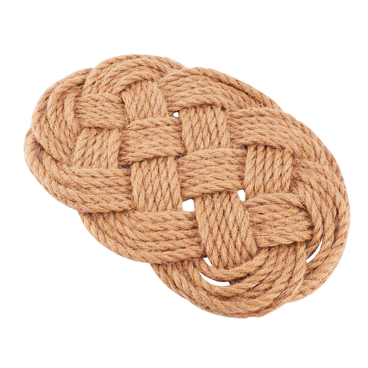 

Hand-Made Cotton Placemats Elliptical Braided Table Mats Heat Insulation Coasters for Home Cafe Restaurant Use Brown