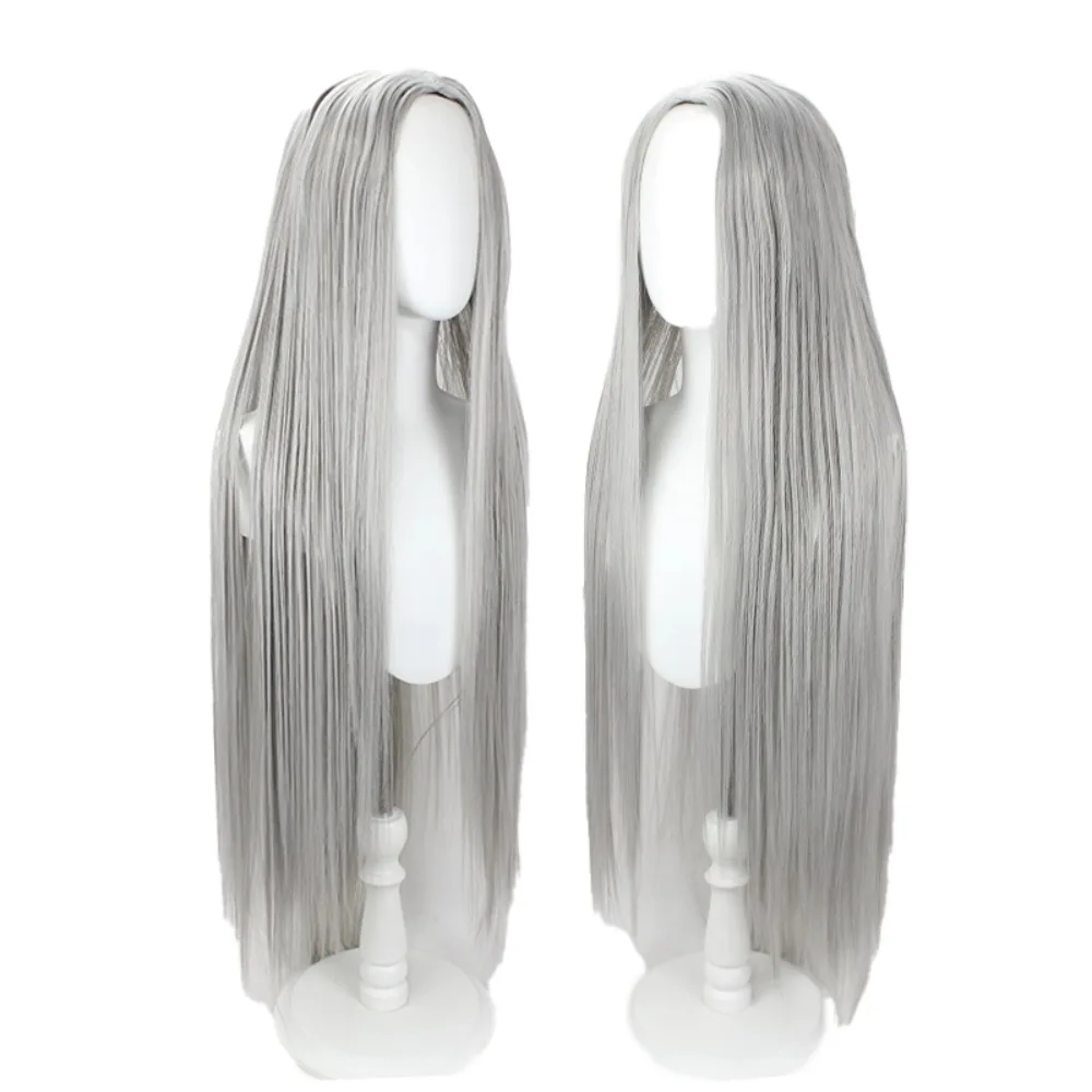 Final Fantasy VII FF7 Sephiroth Silver Grey Long Straight Cosplay Wig Anime Hair