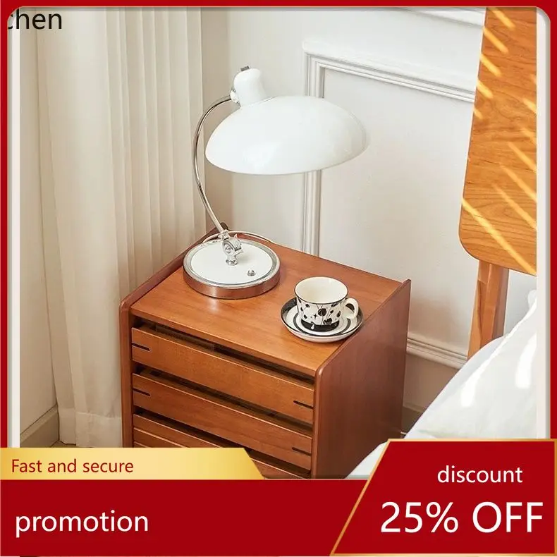 

HXL Solid Wood Bedside Table Simple Bedroom Vintage Storage Bedside Cabinet