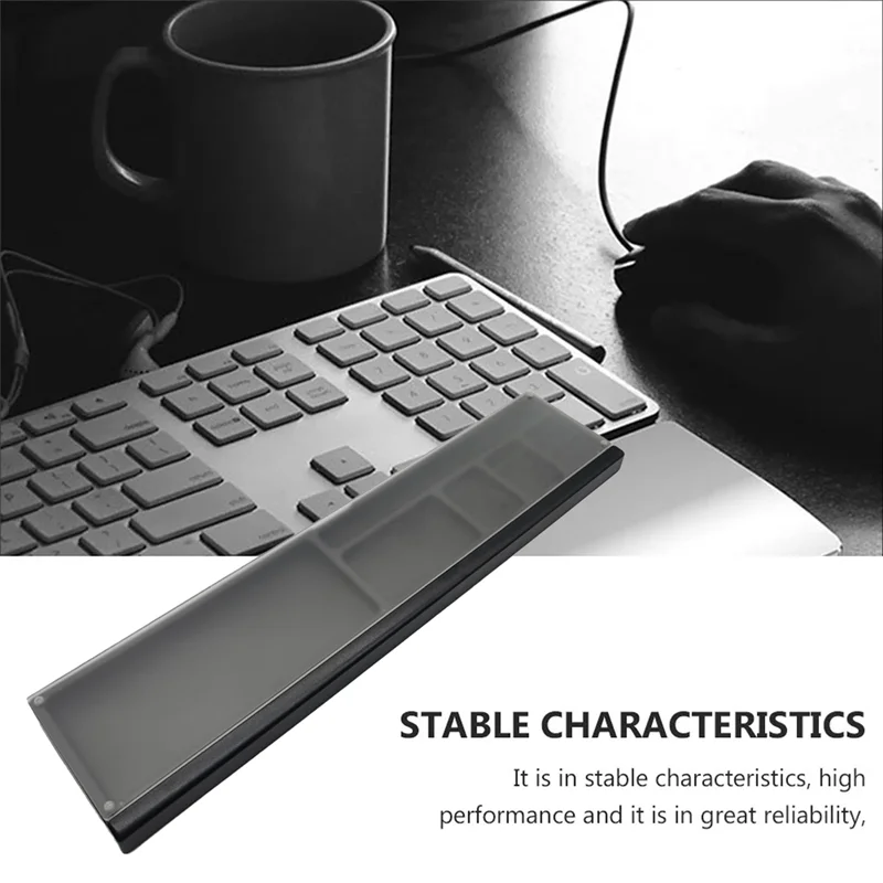 キーボードリストレストパッド人間工学に基づいたデスクトップ収納ボックス簡単なタイピング痛みを軽減ゲーマー学生のための透明な蓋簡単なインストール