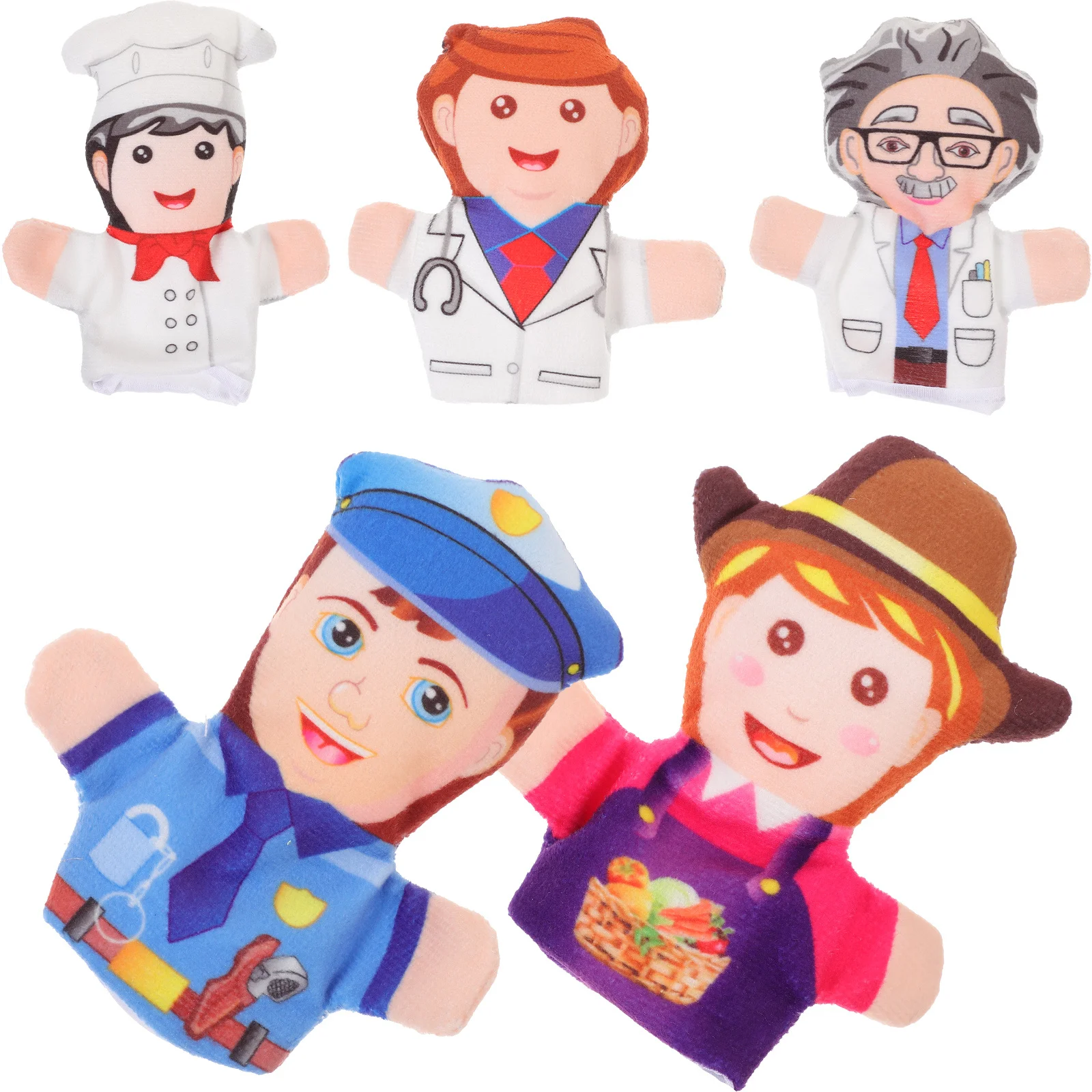 5pcs For Hand Puppet Kids Storytelling Puppet Children Fabric Finger Puppets Fabric Finger Puppets Educational Toys