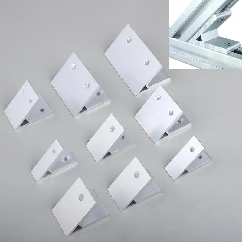2Pcs 45 Degree 2020 3030 4040 4545 5050 6060 8080 Corner Angle Bracket Connection Joint Thickened Fasteners For Aluminum Profile