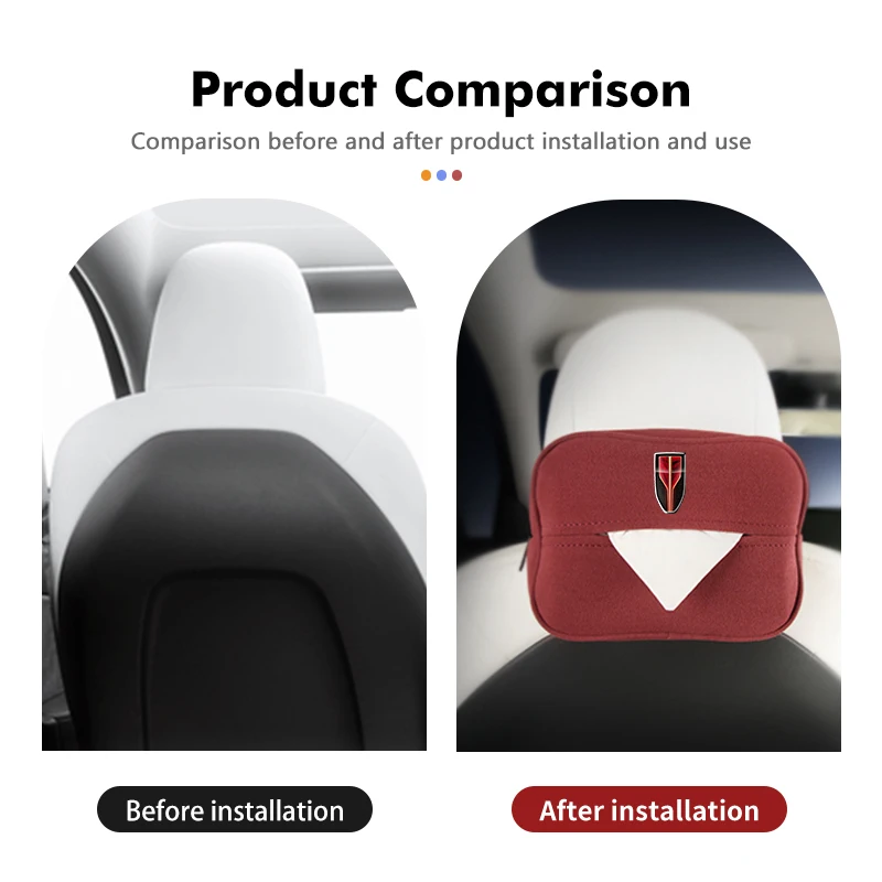 Car Suede Tissue Holder Universal Auto Mounted Tissue Box For Hong Qi Red Flag H5 FAW Red Flag HS5 HS7 H5 H7 H9 2018-2022 - view 3