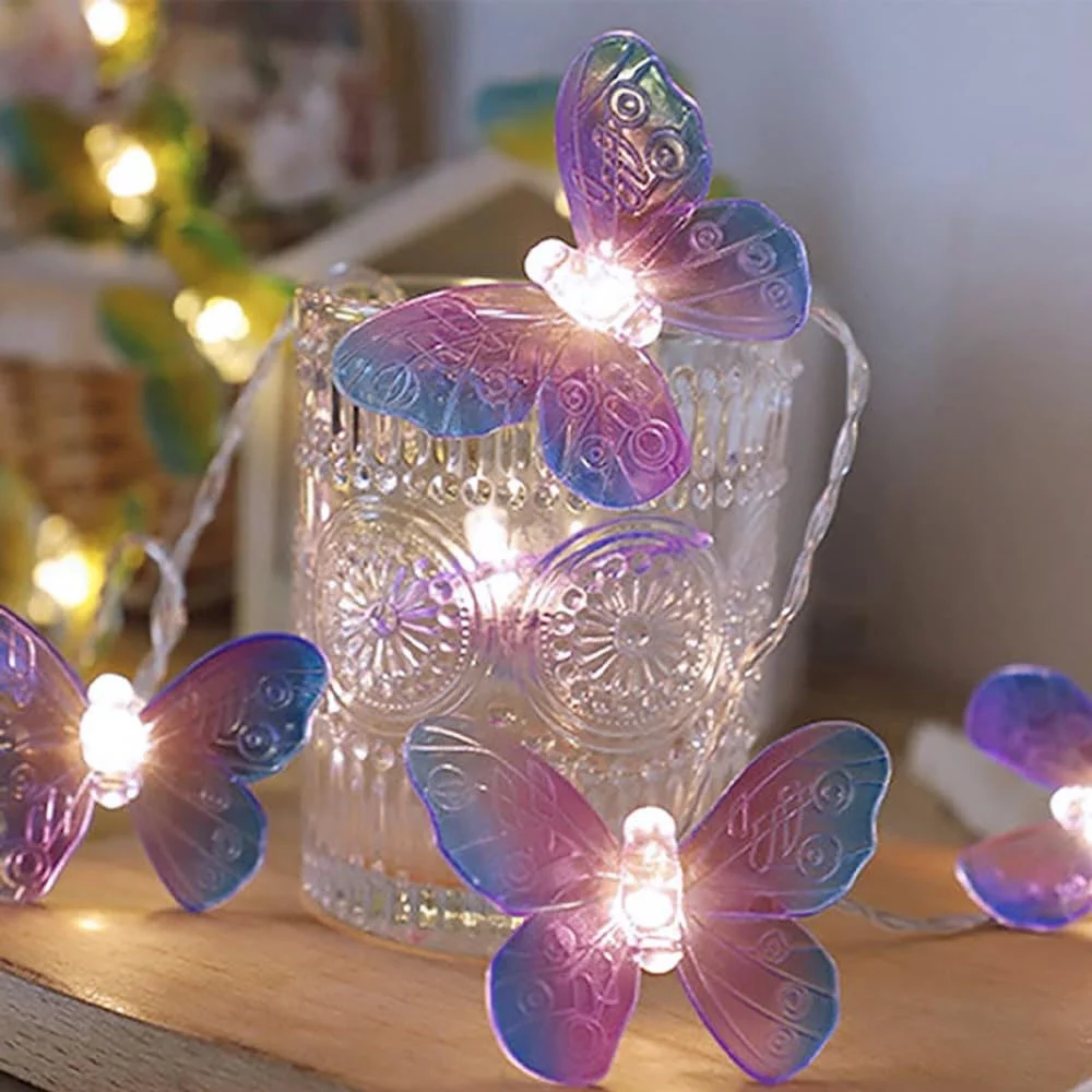 

1.5M 10LED Butterfly Lights String Battery Outdoor Fairy Night Lamp Room Garland Curtain Girls Brithday Wedding Party Decoration