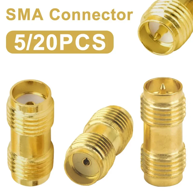 5\10PCS SMA Female / Male to RP-SMA Female / Male RF Connector SMA Coupler Barrel Adapter Antenna Radio Converter