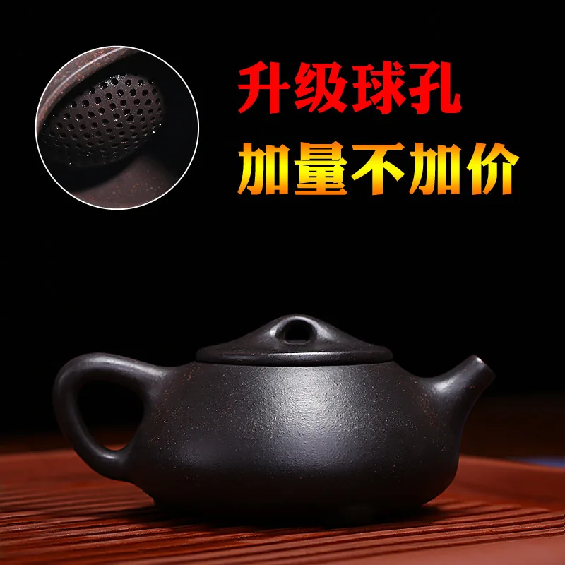 ★★Yixing Purple Clay Teapot Tea Set Black Cinnabar Sand Jingzhou Painted Shipiao Teapot Handmade Tea Pot One Piece Dropshipping